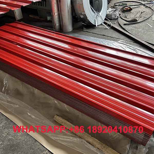 Model penampang trapesium cokelat dari komoditas Seng Gelombang Warna