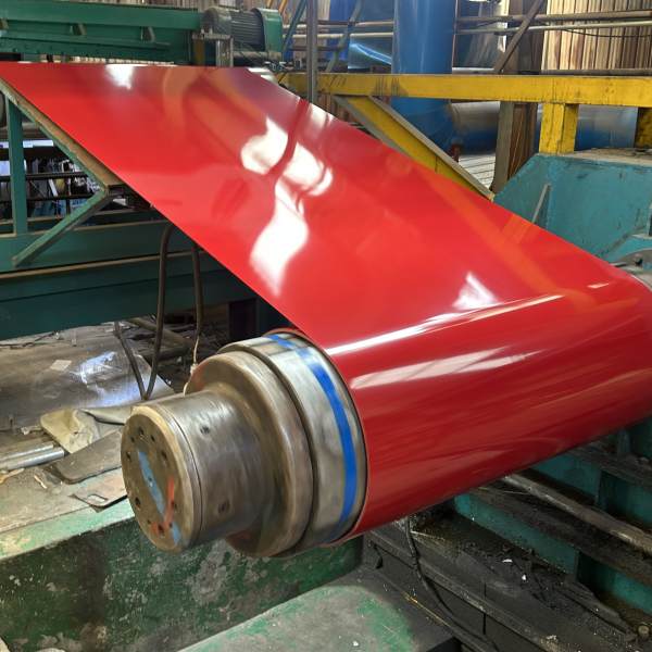 Technical quality inspection testing the coating thickness of an aluzinc substrate ppgl coil.