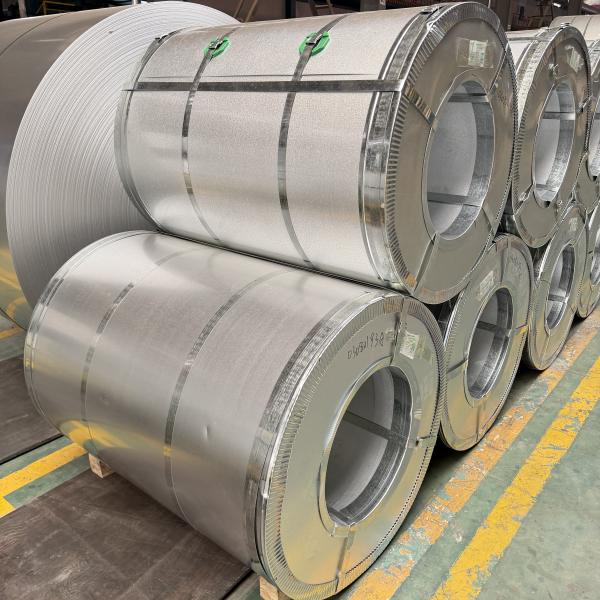 Strong vertical steel strapping package for high coating aluzinc coils