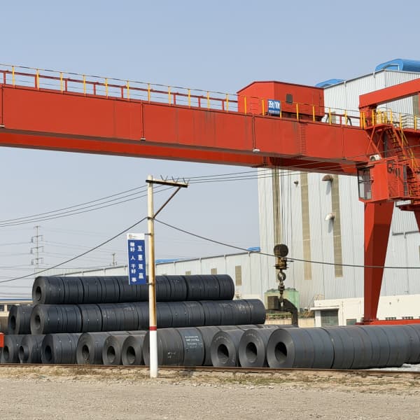 Vessel loading high strength hot rolled steel coils for export