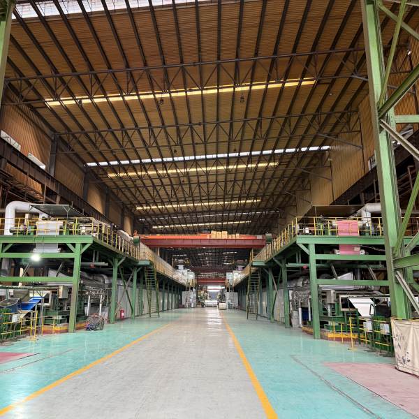Steel loading regular spangle GI coils into shipping vessel